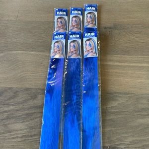 Set of 6 Royal Blue ClipIn Hair Extensions